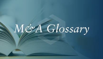 an open book, pages closeup, text reads: M&A Glossary